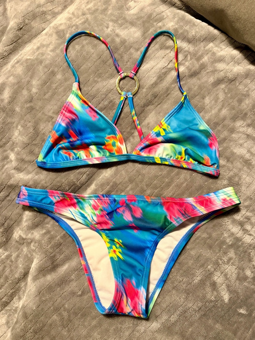 Guess Multicolor Tropical Color-splash Bikini Set - Size - Small